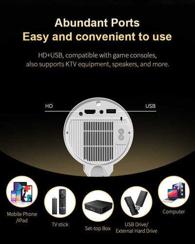 Mini LED Home Projector – Portable HD Display for Movies, Gaming & Presentations